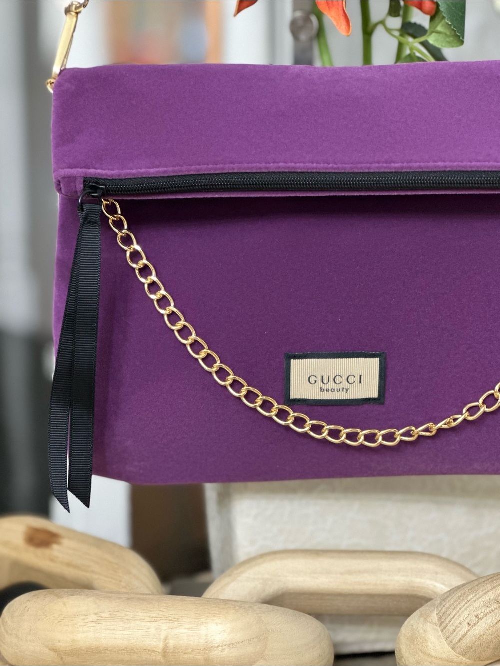 Gucci Purple Fold-Over Velvet Beauty Bag GWP ITEM NWOT. PLZ READ DESCRIPTION - Picture 3 of 7